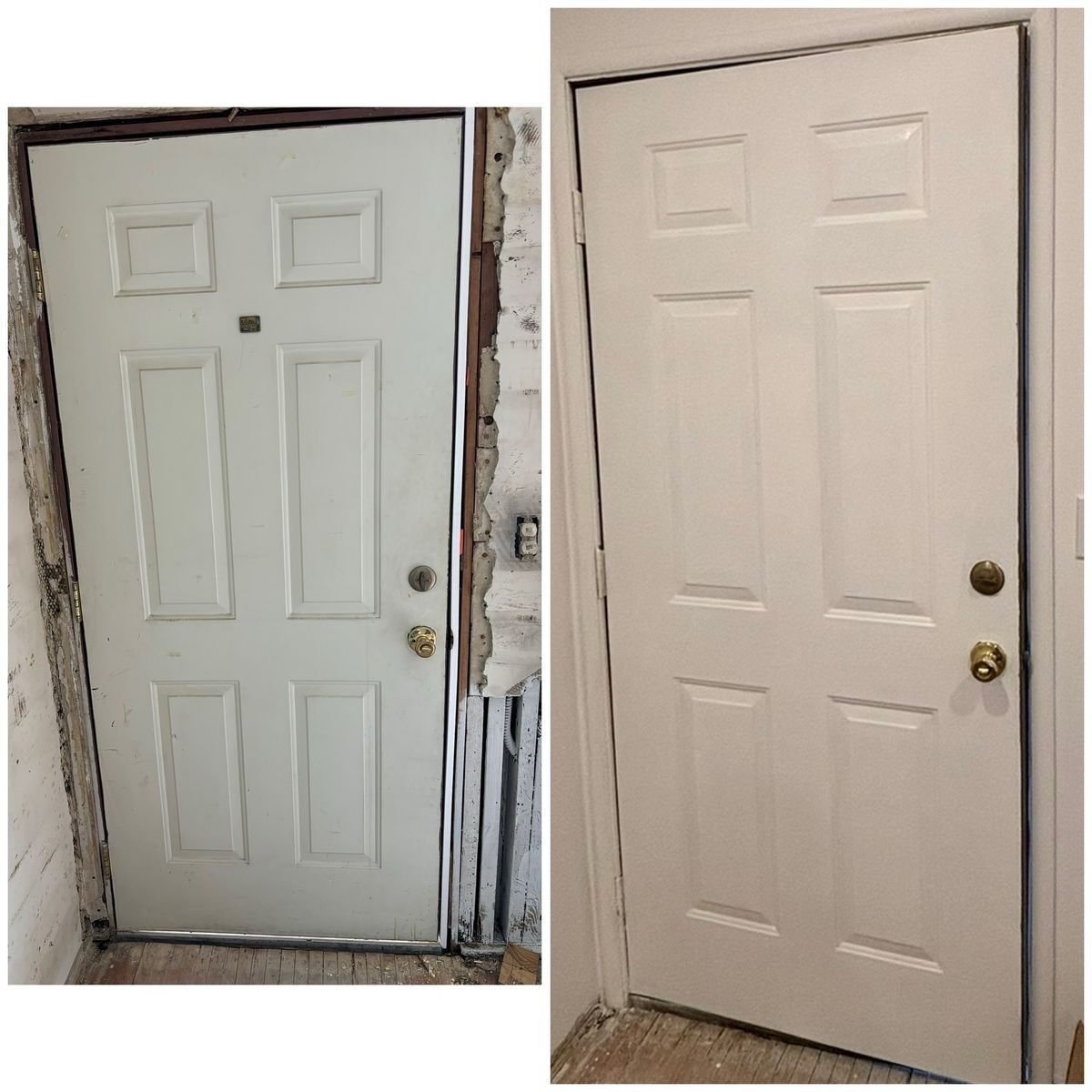 Exterior door replacement before and after