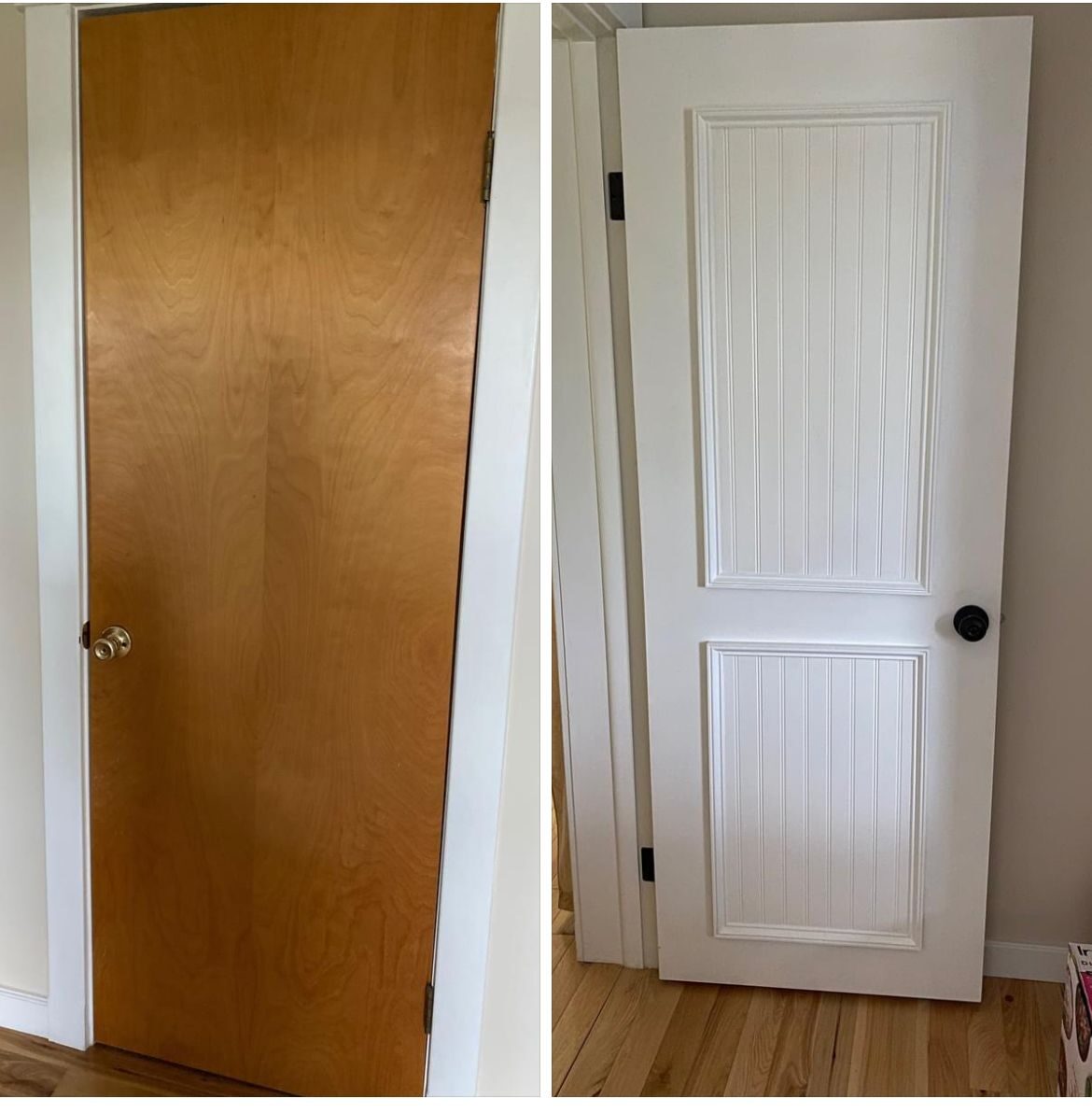 Interior door upgrade before and after