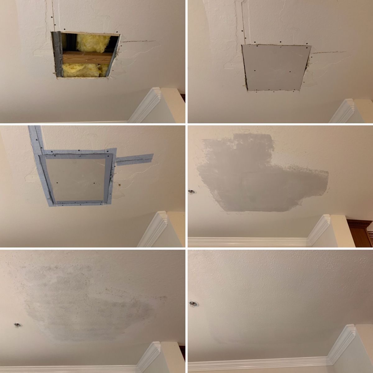 Ceiling drywall patch repair process